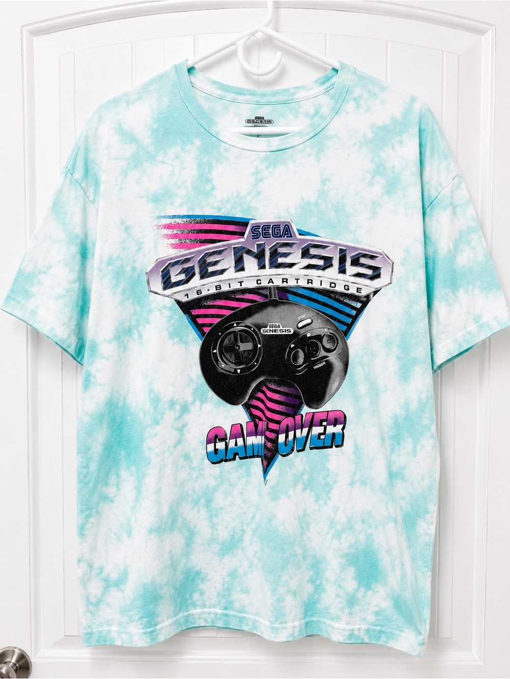 Official Sega Genesis Game Over Tie Dye Graphic Tee Size Large